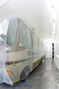 RV in paint booth